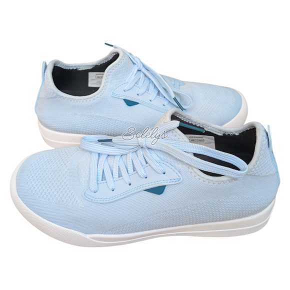 Vessi Weekend Mens 8 Womens 9 Glacier Blue White Waterproof Knit Lace Up Sneaker - Picture 1 of 10